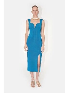 Galvan New With Tags Fitted Blue Cocktail Dress